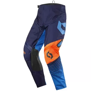 Motocross Pants SCOTT 350 Track MXVII - Black-White - Blue-Orange