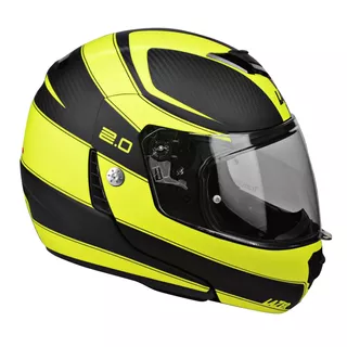 Moto přilba Lazer Monaco Evo 2.0 - Black Carbon-Yellow-Matt