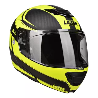 Moto přilba Lazer Monaco Evo 2.0 - Black Carbon-Yellow-Matt