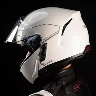 Moto prilba SENA Impulse s integrovaným Mesh headsetom Shine White - lesklá biela