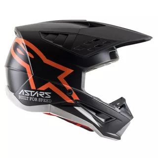 Moto prilba Alpinestars S-M5 Compass matná čierna/oranžová fluo