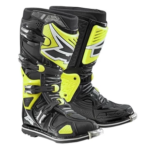 Motocross Boots AXO A2 - White/Red - Fluo Yellow