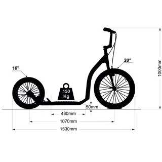 Kick Scooter Crussis Active 4.4 Black-Yellow