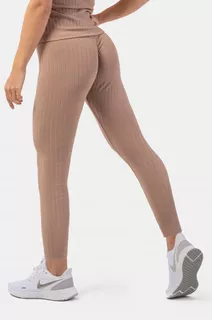 Nebbia biopamut bordázott, magas derekú leggings - sötétzöld