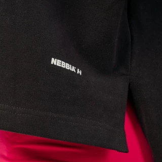 Volné crop triko Nebbia "The Minimalist" - černá