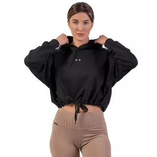 Oversized Crop Hoodie Nebbia Iconic 421 - Black