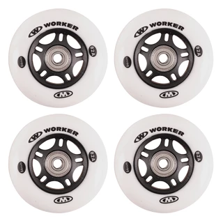 In-line wheels WORKER 84mm and Bearing ABEC-9 chrome - Set 4 pcs
