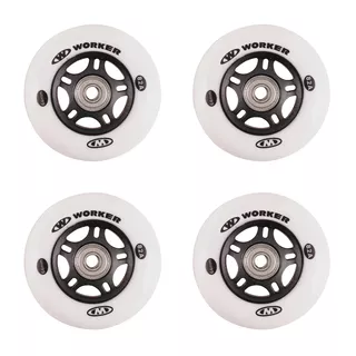 In-line Räder WORKER 64 mm und ABEC-5 Lager chrome - Set 4 St.