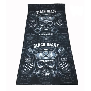Neck Warmer Black Heart Piston Skull - Black