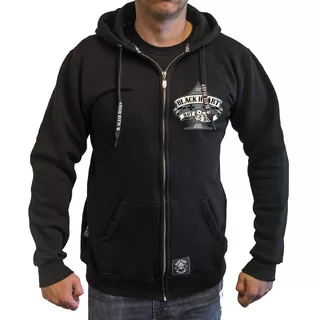 Hooded Sweatshirt BLACK HEART Hot Rod Bell Zip - Black