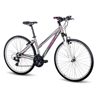 Női cross kerékpár 4EVER Flame 2016 - fehér-kék - szürke-rózsaszín