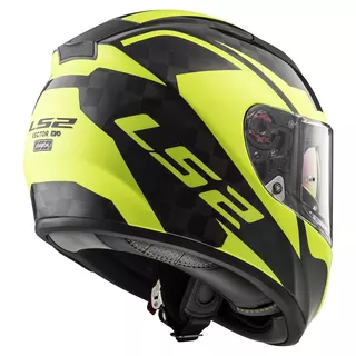 Moto prilba LS2 FF397 Vector C Shine - Carbon Hi Vis Yellow