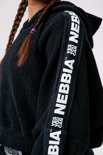 Női crop melegítőfelső Nebbia Rebel Hero 520 - fekete