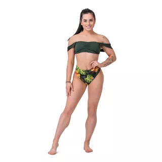 Magas derekú bikini alsó Nebbia Sporty Bottom 555 - Dzsungel Zöld
