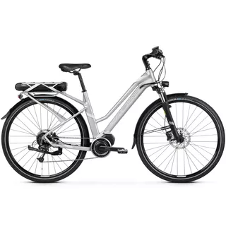 Dámsky trekingový elektrobicykel Kross Trans Hybrid 3.0 28" - model 2020 - strieborno-biela