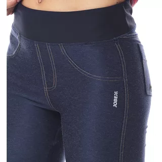Damskie sportowe legginsy Jobe Discover Denim - Niebieski