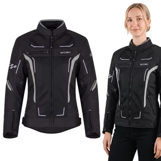 Letní dámská moto bunda W-TEC Mirelia - černo-šedá
