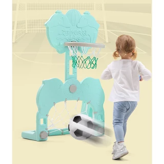 Children’s Slide w/ Swing, Basketball Hoop & Soccer Goal 5-in-1 inSPORTline Multino - Green