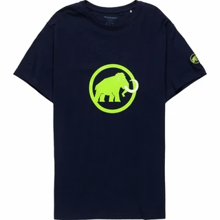 Men’s Sports T-Shirt MAMMUT Logo – Short Sleeve - Dark Blue with Green Logo