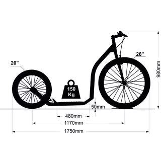 Kolobežka Crussis Urban 4.1 bielo-čierna 26/20"