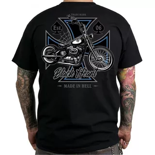 Tričko BLACK HEART Chopper Cross - 3XL - čierna