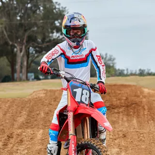Motocross Jersey Alpinestars Techstar Quadro White Neon Blue Red 2022
