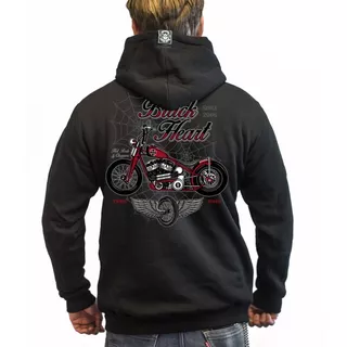 Bluza z kapturem motocyklowa BLACK HEART Red Baron Chopper - Czarny