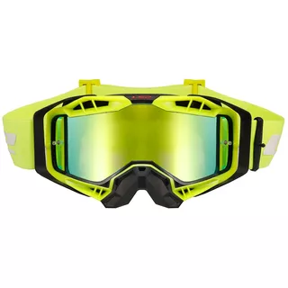 Motocross-Brille LS2 Aura Pro Schwarz Gelbes Iridiumglas