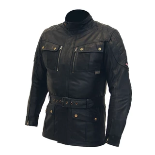 Férfi bőr motoros kabát SPARK Romp - fekete - fekete