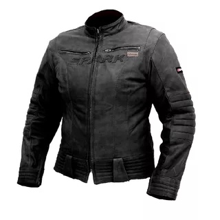 SPARK Betty Damen Motorrad Lederjacke - schwarz