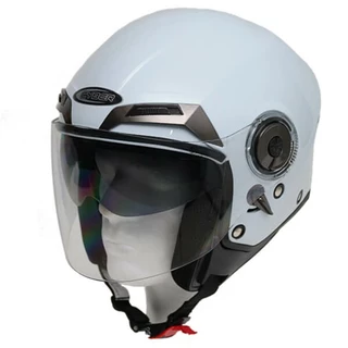 Motorcycle Helmet Cyber U 44 - White with Graphics - White