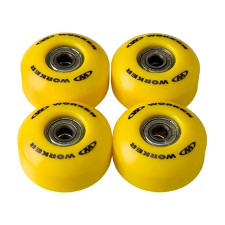 The wheels on the skateboard WORKER 50*30 mm incl. ABEC 5 bearings - Black - Yellow
