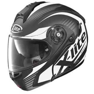 X-Lite X-1004 Nordhelle N-Com Flat Black-White Motorradhelm - schwarz-weiß - schwarz-weiß