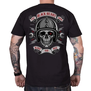 T-shirt koszulka BLACK HEART Ride or Die - Czarny