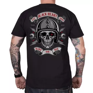 T-Shirt BLACK HEART Ride or Die - Black - Black