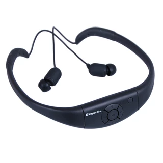 Vodotěsná sluchátka s MP3 přehrávačem inSPORTline Drumy - černá