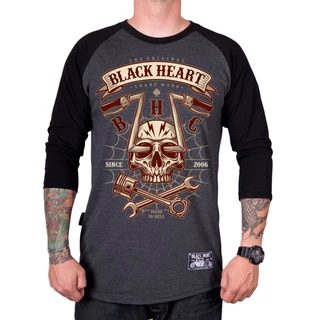 BLACK HEART Chopper Skull Langarm T-Shirt