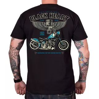 Triko BLACK HEART Blue Chopper