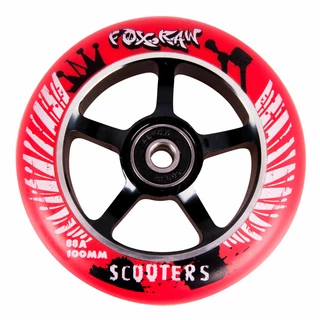 Spare wheel for scooter FOX PRO Raw 03 100 mm - Black-Green - Red-Black