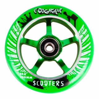 Spare wheel for scooter FOX PRO Raw 03 100 mm - White-Black - Green