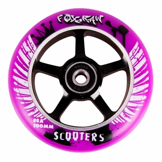 Spare wheel for scooter FOX PRO Raw 03 100 mm - Black-Green - Purple-Black