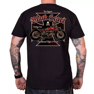 T-shirt koszulka BLACK HEART Vintage Iron - Czarny