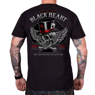 T-shirt koszulka BLACK HEART Hat Skull - Szary - Szary