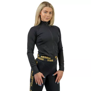 Bluza damska rozsuwana Nebbia INTENSE Warm-Up 833 - Black/Gold