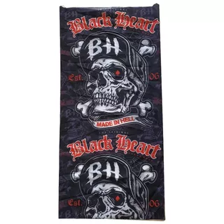 Neck Warmer Black Heart Bones - Black-Red