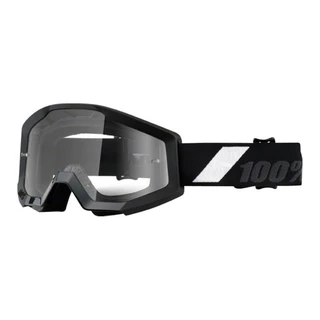 Motocross Goggles 100% Strata - Furnace Red, Clear Plexi with Pins for Tear-Off Foils - Goliath Black, Clear Plexi with Pins for Tear-Off Foils