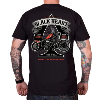 BLACK HEART Orange Chopper T-Shirt - schwarz