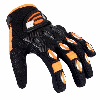 Motocross rokavice W-TEC Chreno - črna-oranžna