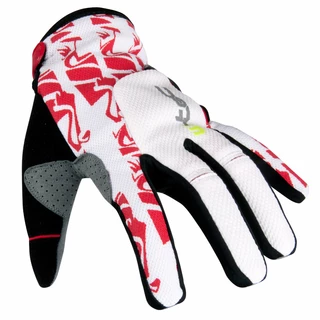 Motocross Gloves W-TEC Hazel - White/Red - White/Red
