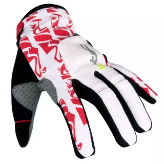 Motocross Gloves W-TEC Hazel - White/Red